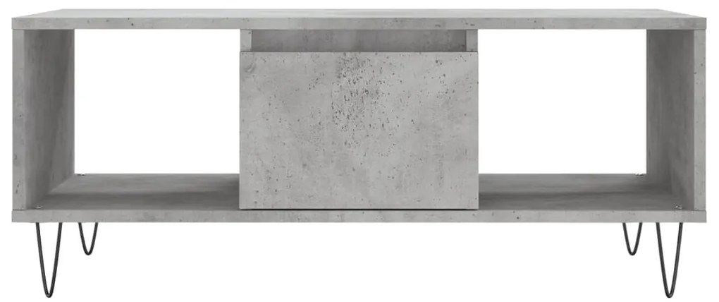 Mesa de centro 90x50x36,5 cm derivados madeira cinzento cimento