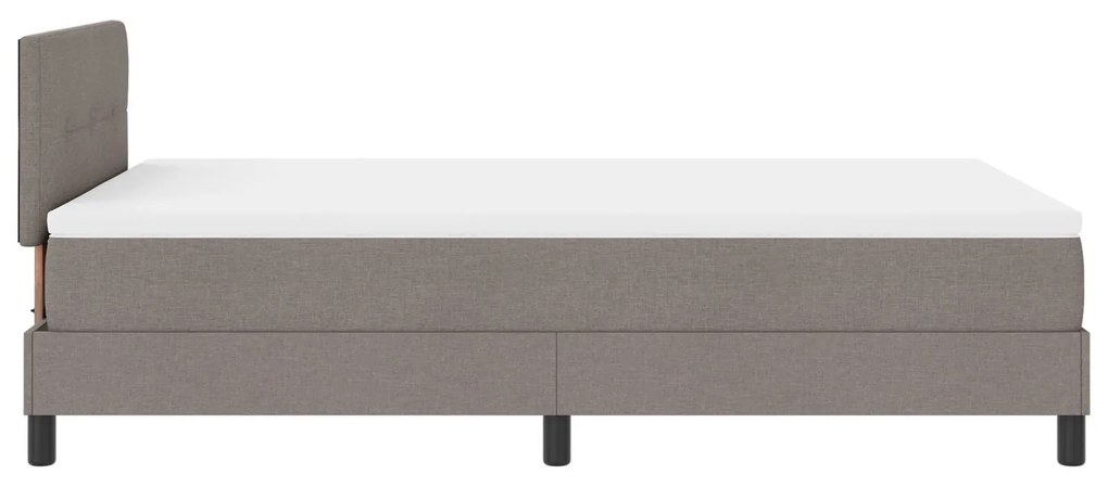 Cama Box com Colchão e Luz LED Taupe 120x190 cm Tecido