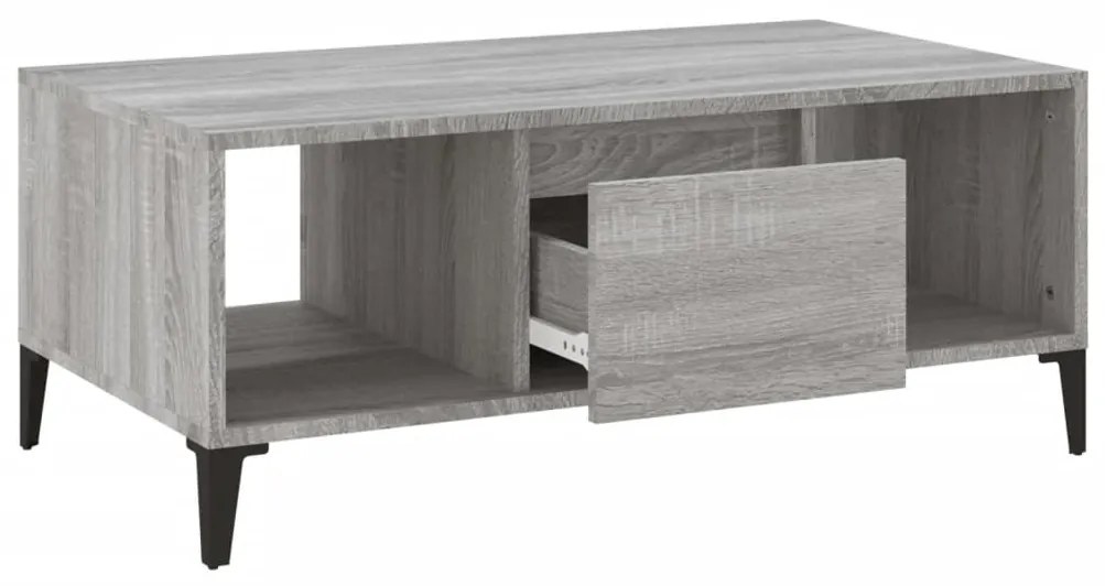 Mesa de centro 90x50x36,5 cm derivados madeira cinzento sonoma