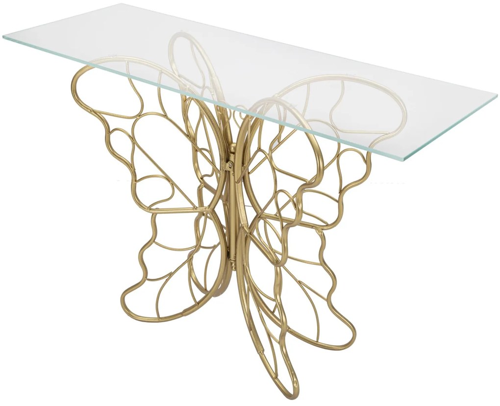 MESA CONSOLA BORBOLETA 110X40X76 CM DOURADO