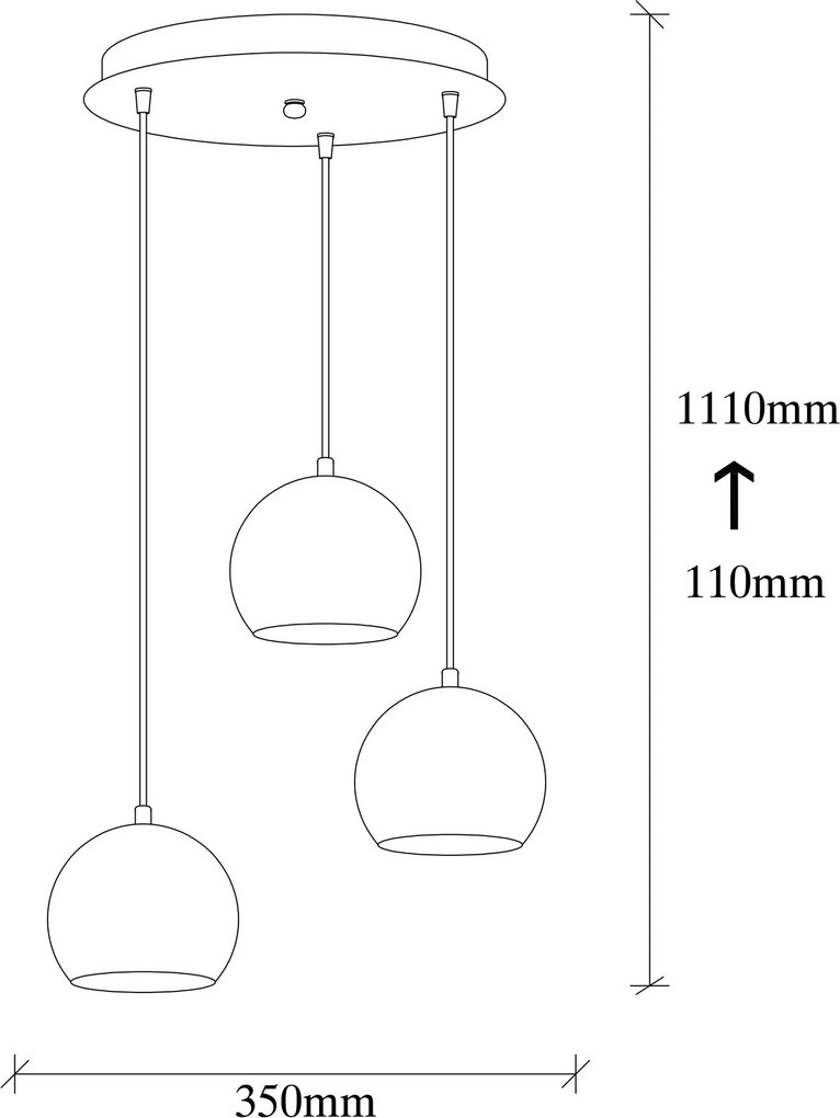 Candeeiro de Teto Berceste – Platinum – 35 cm de Diâmetro x 111 cm de