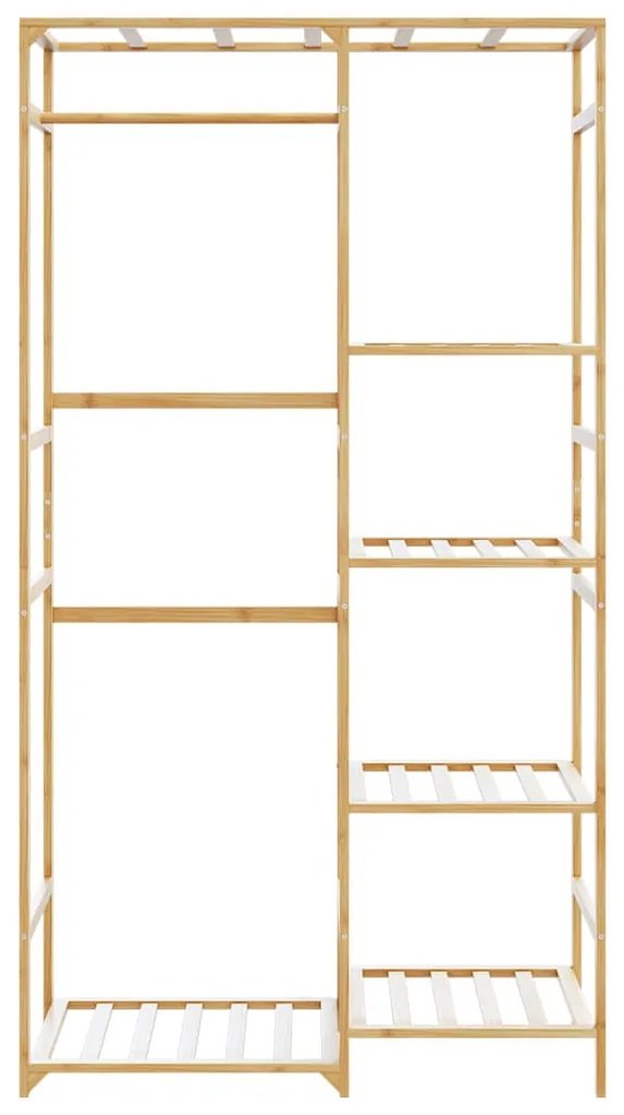Roupeiro com prateleiras 100x50x184,5 cm bambu