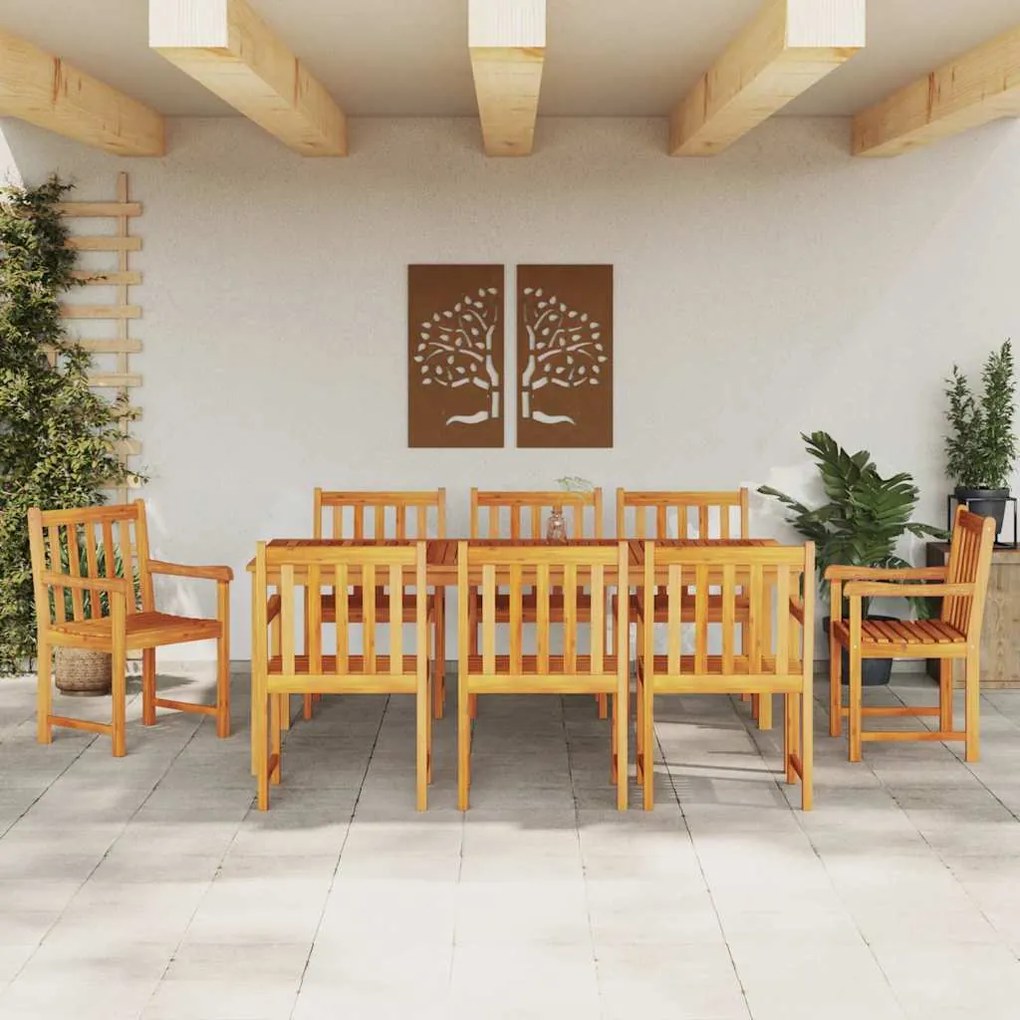 Conjunto de Mesa de Jantar 9 pcs 180 x 90 x 75 cm