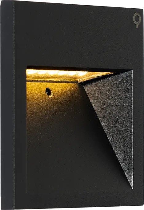 Conjunto de 4 candeeiros de parede embutidos modernos pretos com LED - Gem 2