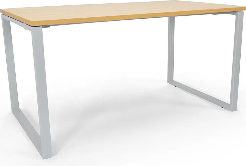 Secretária De Escritório Pé Fechado 1200x800x750mm VIENA Cinza/Faia