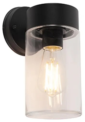 Candeeiro de parede moderno preto 26,8 cm IP44 - Jarra Moderno
