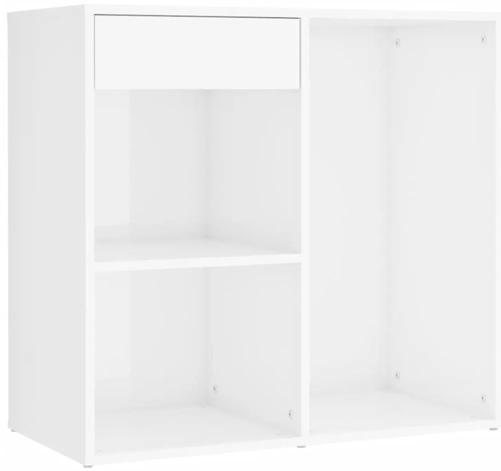 Conjunto toucador com LED madeira processada branco brilhante