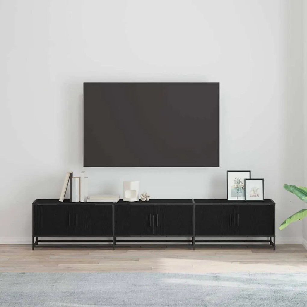 vidaXL Gabinete para TV Carvalho preto 210 x 35 x 41 cm