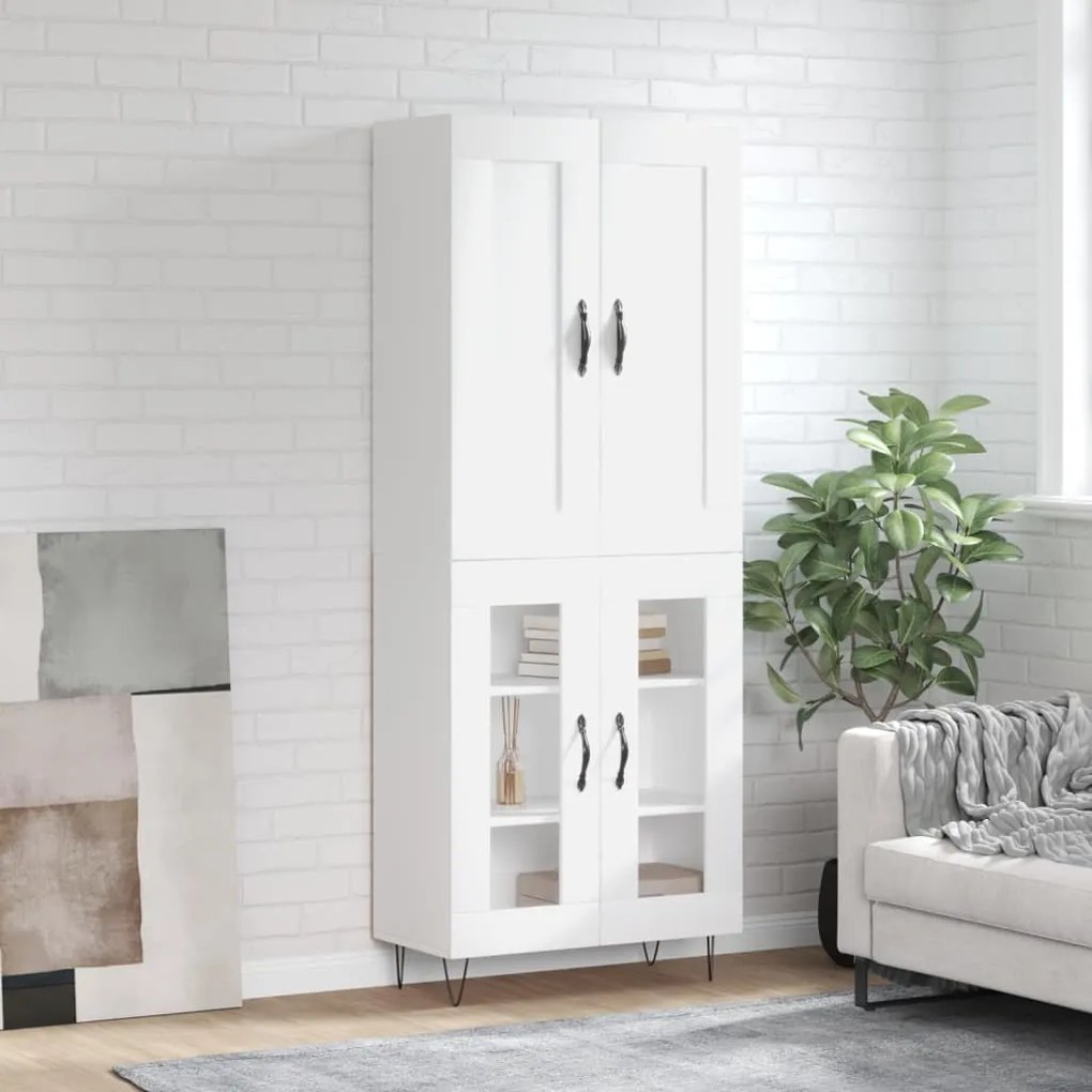 vidaXL Armário alto 69,5x34x180 cm derivados de madeira branco