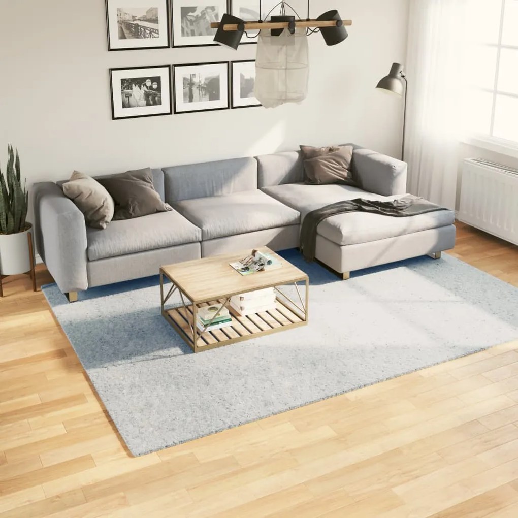 vidaXL Tapete pelo curto macio e lavável HUARTE 200x280 cm azul
