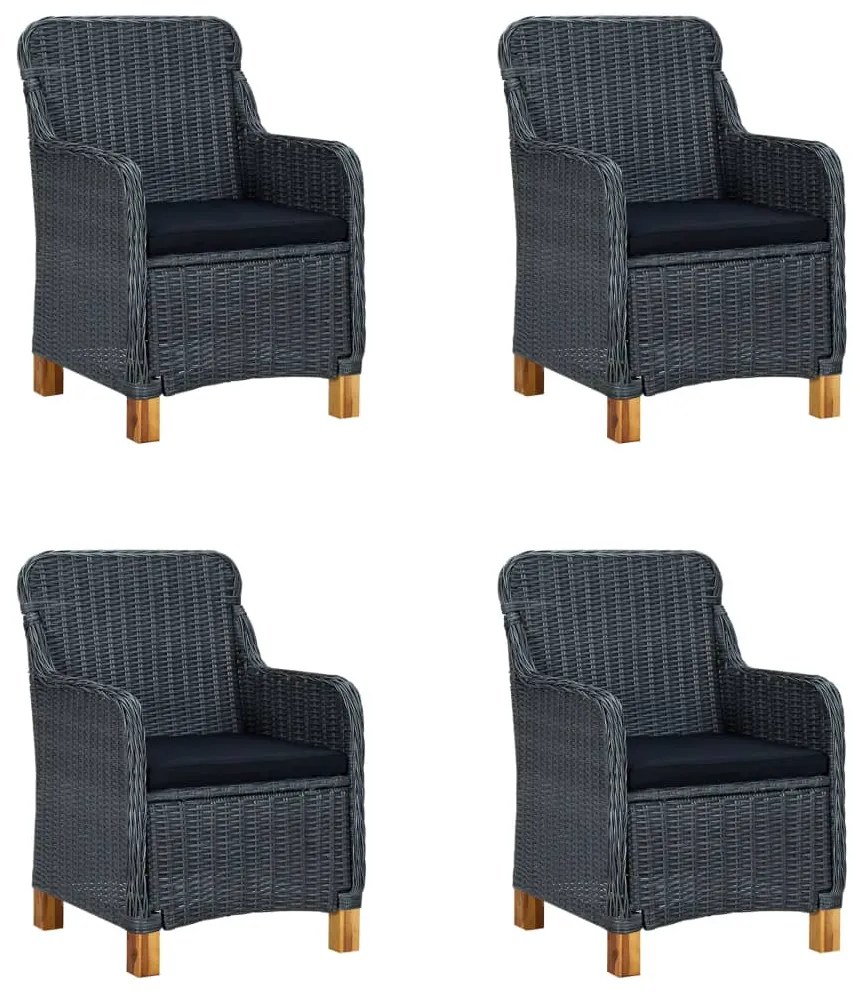 5 pcs conjunto de jantar para jardim cinzento-escuro