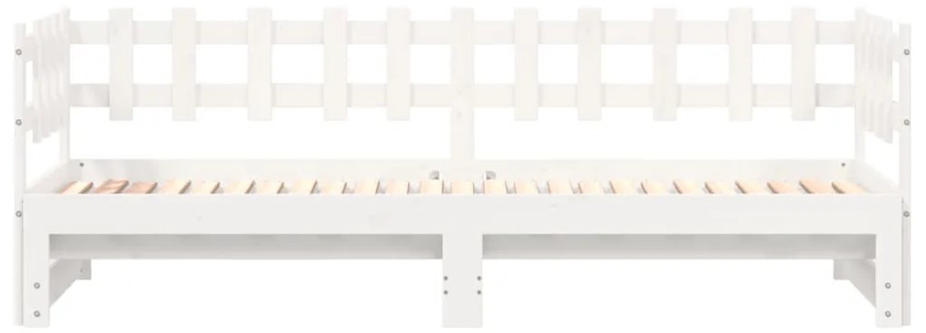 Estrutura sofá-cama de puxar 2x(90x190) cm pinho maciço branco