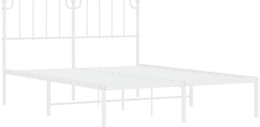 Estrutura de cama com cabeceira 150x200 cm metal branco