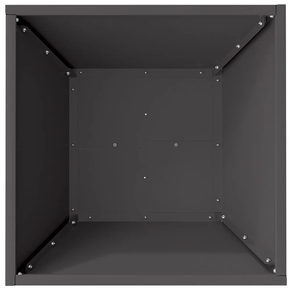 Conjunto de Vasos de Jardim com 5 peças - Preto 40x40x15 cm de Aço.
