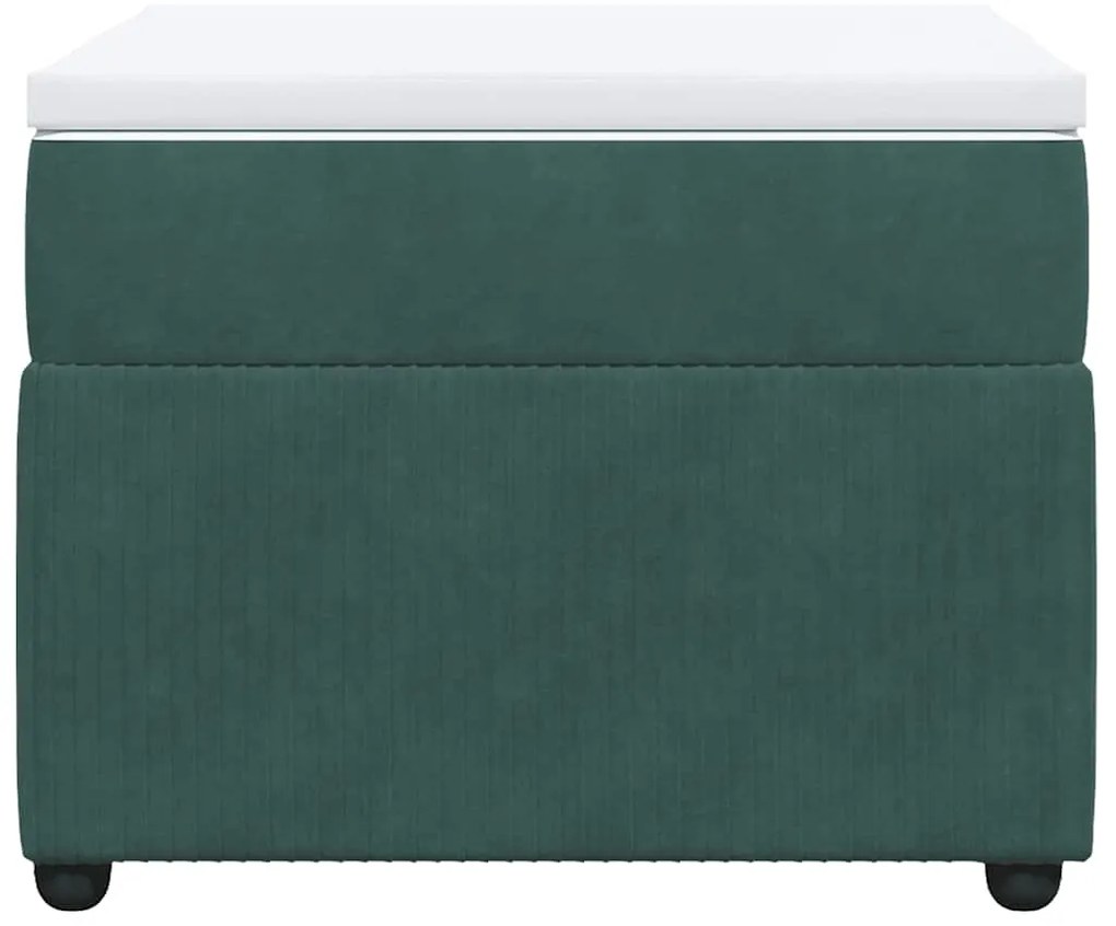 Cama com molas/colchão 90x200 cm veludo verde-escuro