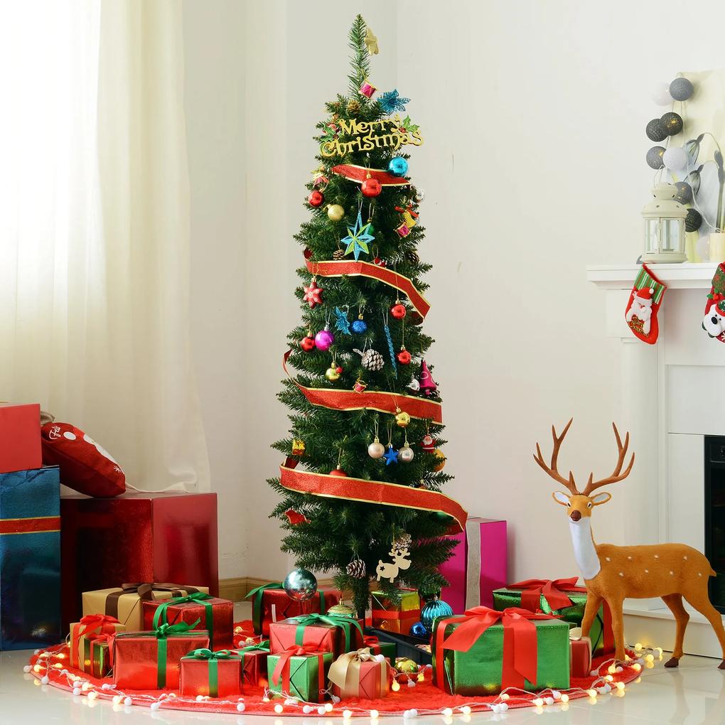 HOMCOM Árvore de Natal Artificial 150cm Ignífugo com 294 Pontas de Ramo PVC e Suporte de Metal Decoração de Natal para Interiores Ø46x150cm