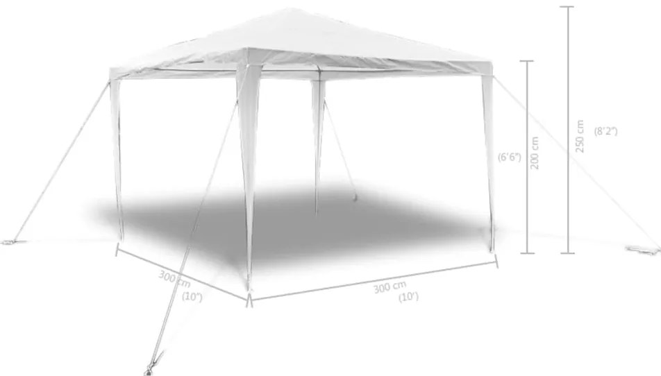 Tenda para jardim com cobertura em pirâmide 3 x 3 m