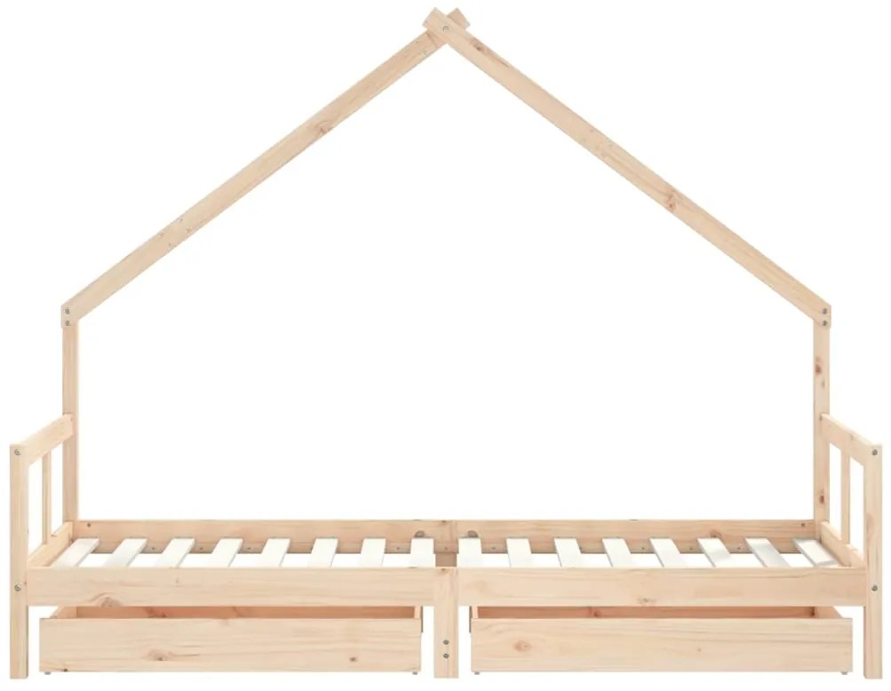 Estrutura de cama infantil c/ gavetas 80x200 cm pinho maciço