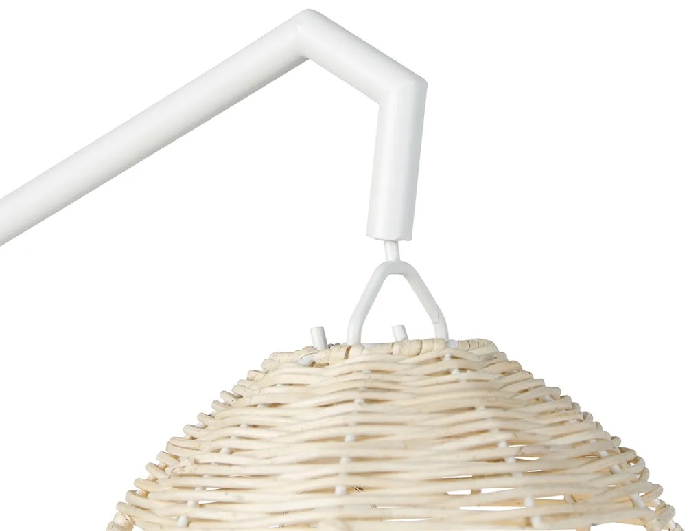 Candeeiro de Pé Exterior Branco c/ LED Recarregável IP54 e Comando - Santorini