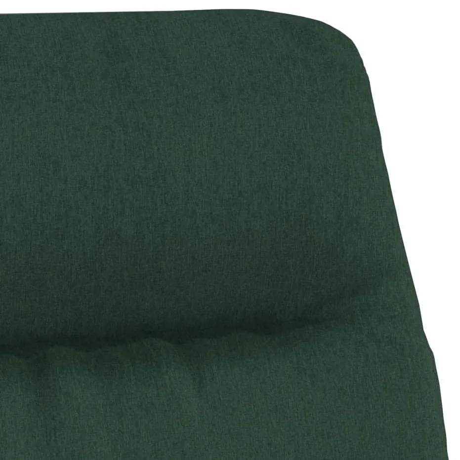 Cadeira de descanso com banco tecido verde-escuro