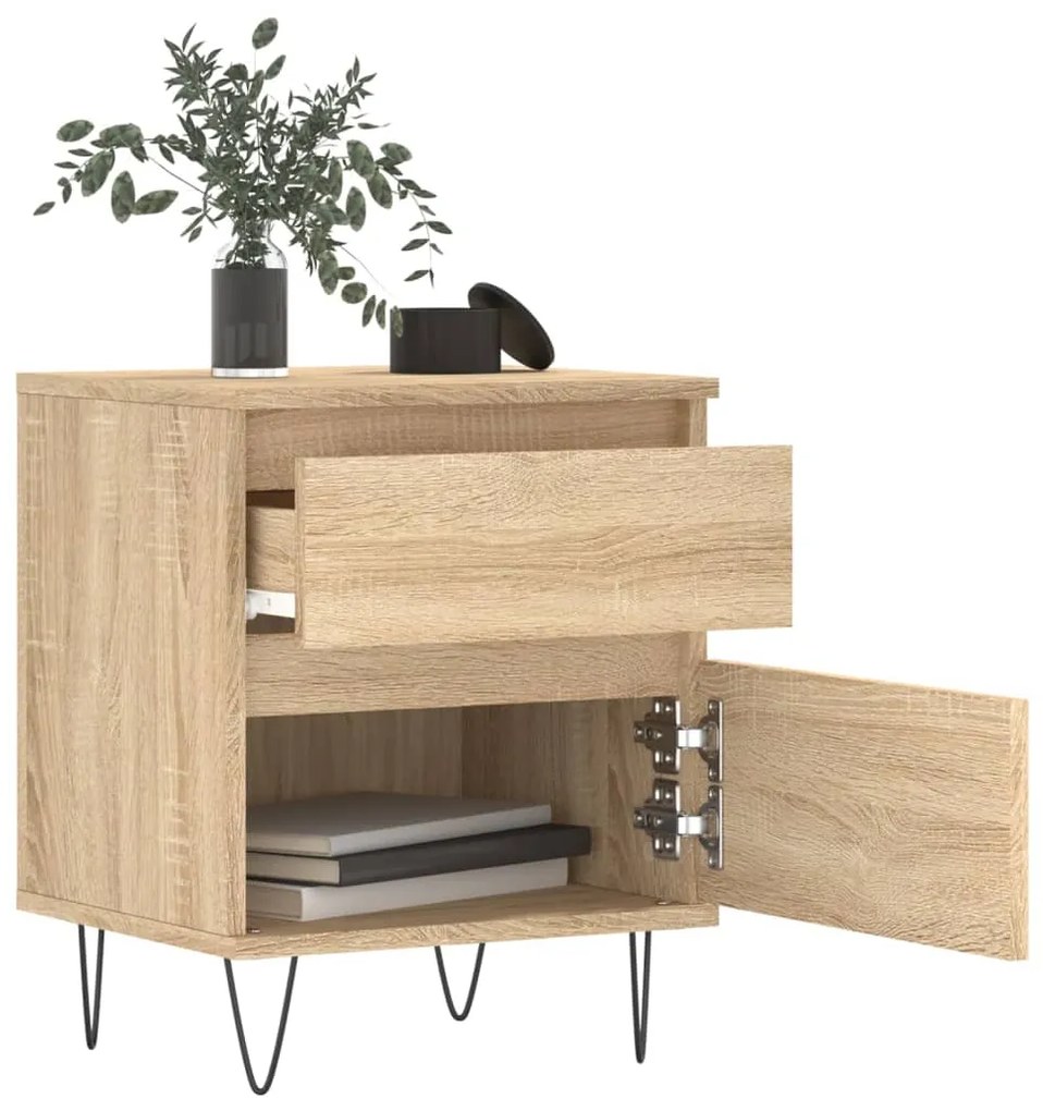 Mesa de cabeceira 40x35x50 cm derivados madeira carvalho sonoma