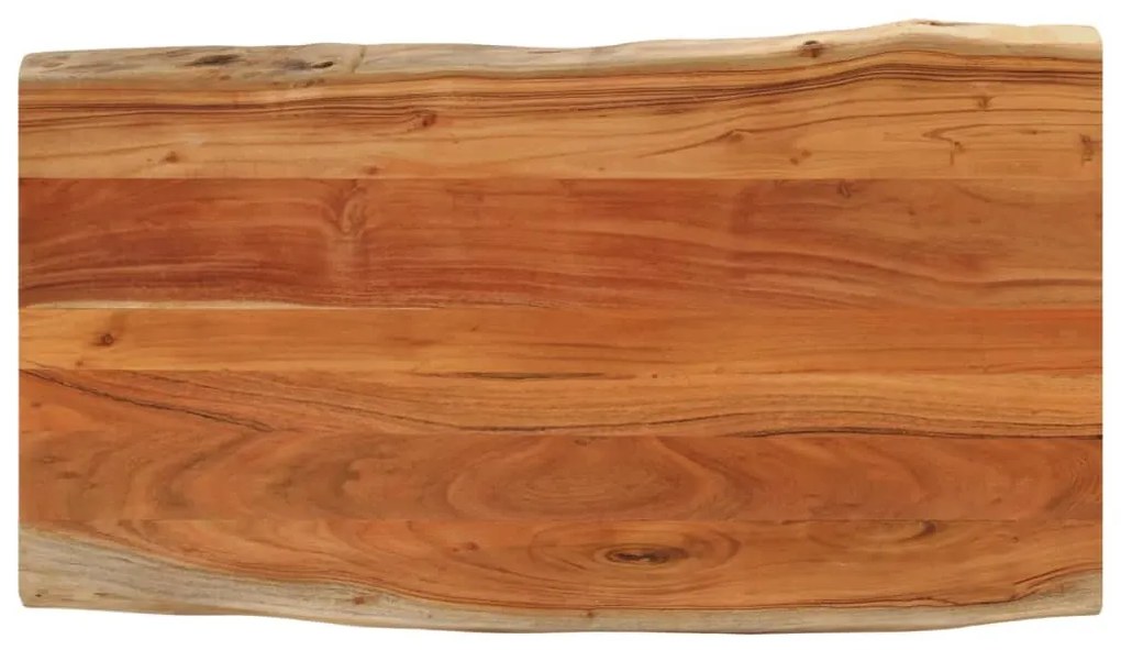 vidaXL Tampo de mesa retangular borda viva 100x60x2,5 cm acácia maciça