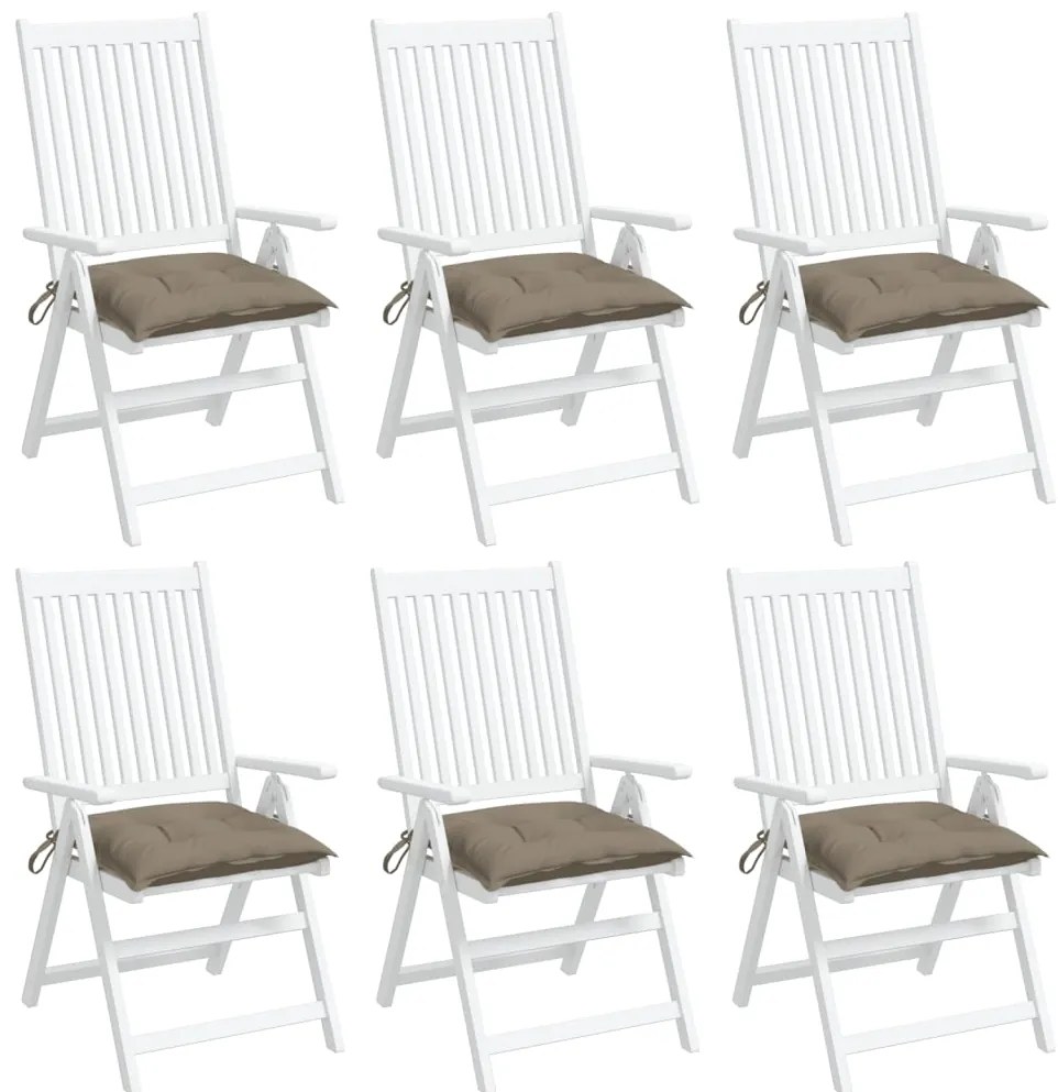 Almofadões de cadeira 6 pcs tecido oxford cinza-acastanhado