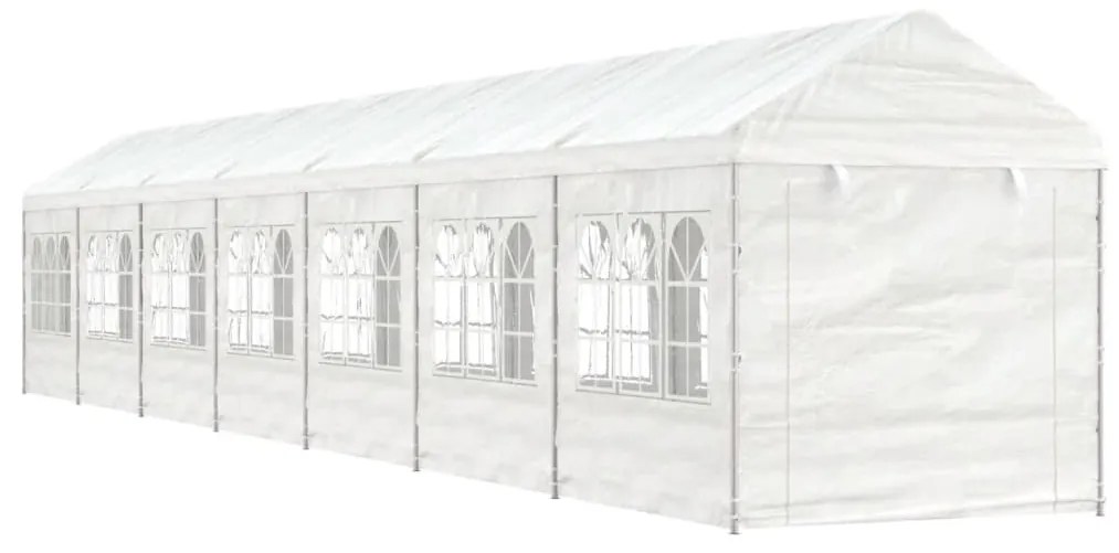 Tenda de Eventos com telhado 15,61x2,28x2,69 m polietileno branco