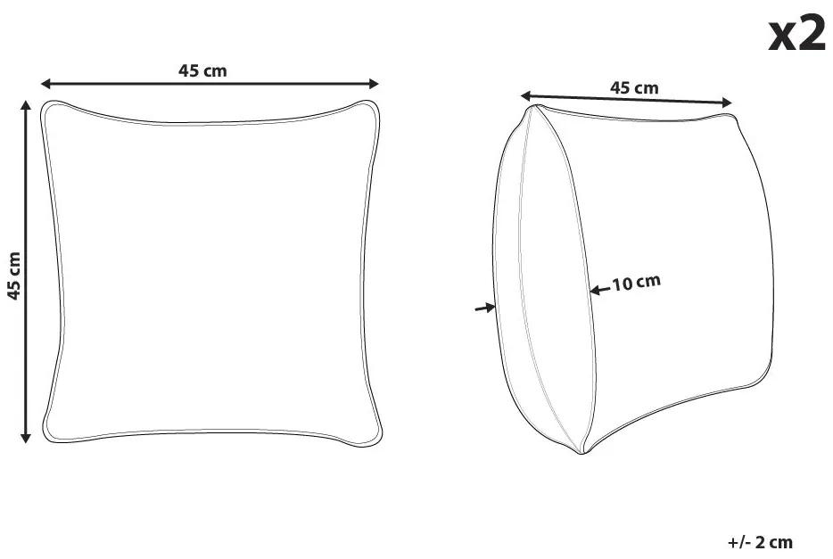 Conjunto de 2 almofadas em tecido branco e preto 45 x 45 cm SVEN Beliani