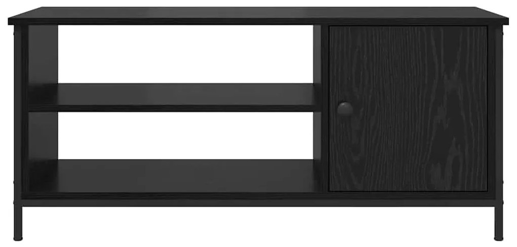 Gabinete para TV com prateleira Carvalho preto 100 x 40 x 45 cm