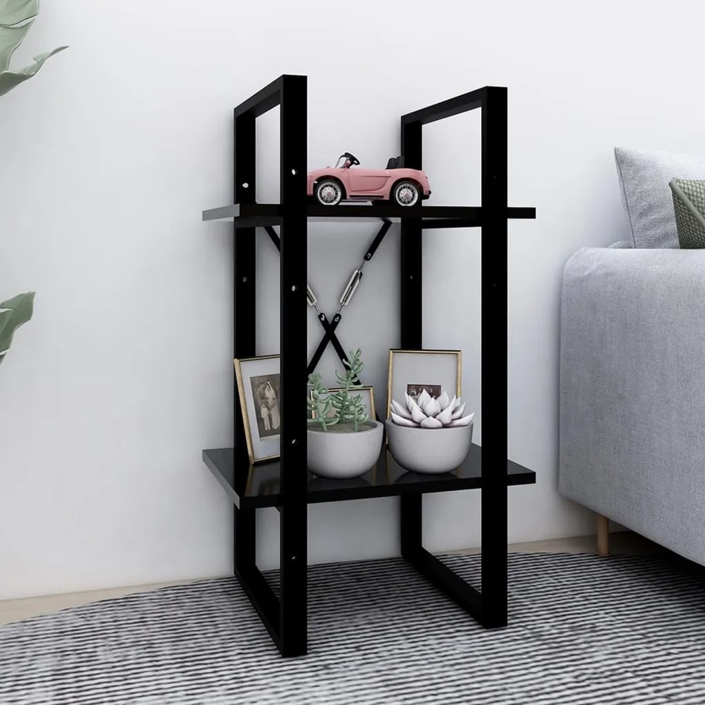 Estante com 2 prateleiras 40x30x70 cm derivados madeira preto