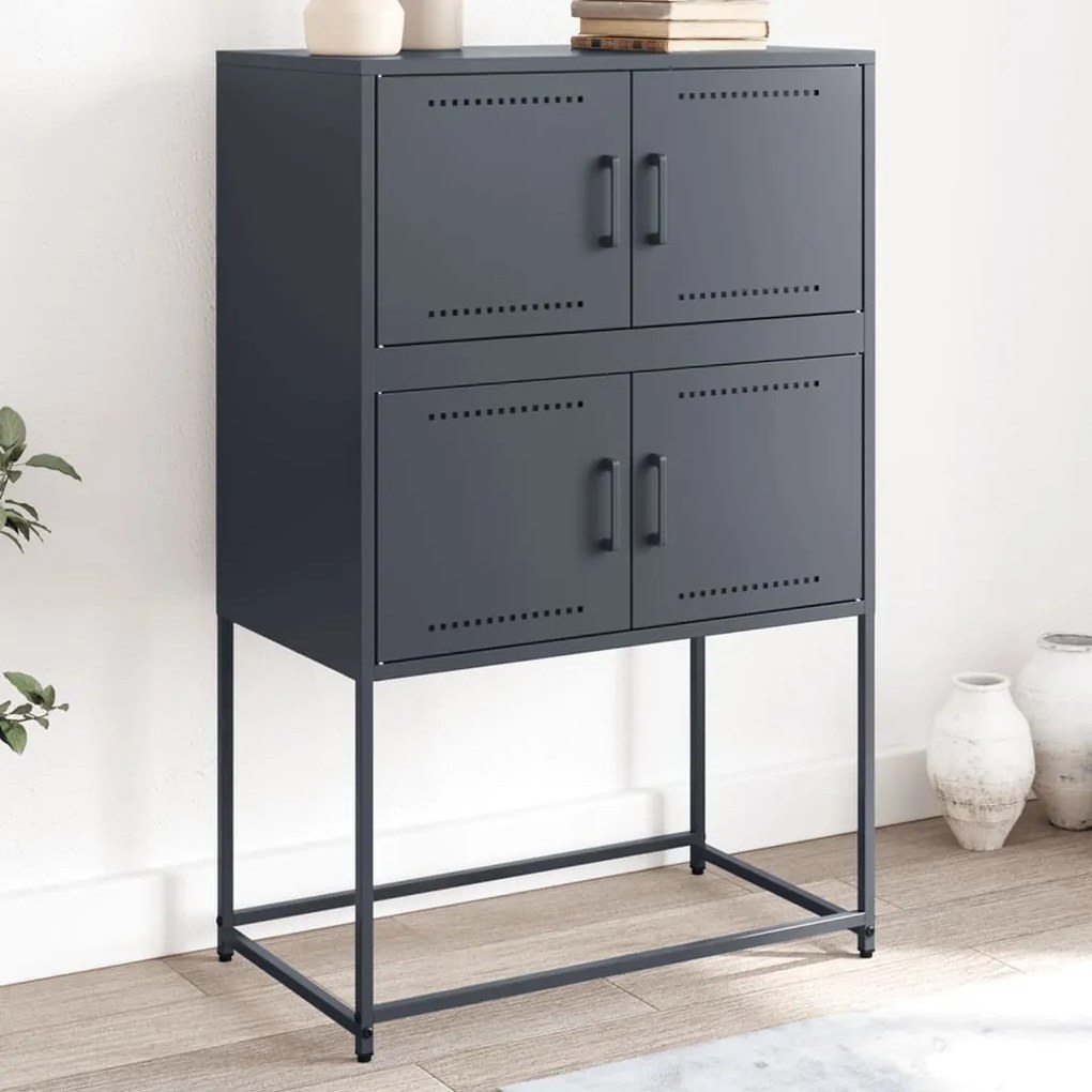 vidaXL Aparador 68,5x38,5x107 cm aço antracite