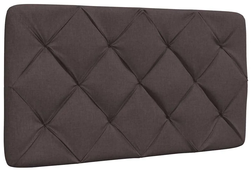 Estrutura de cama sem colchão 90x200 cm tecido castanho-escuro