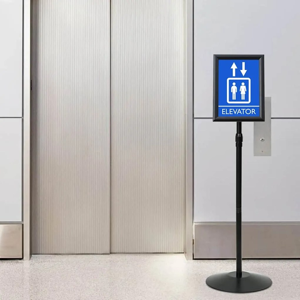 vidaXL Suporte de Pôster Pedestal Prateado a4 PVC e Aço