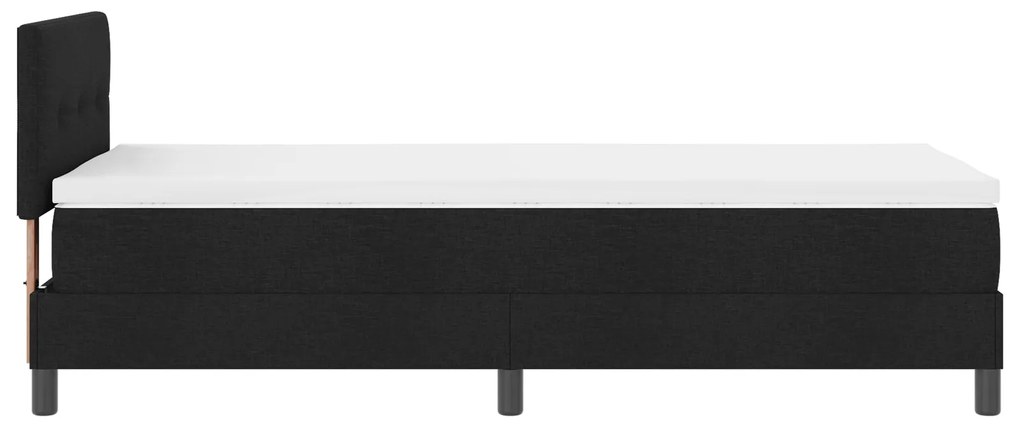 Cama Box com Colchão Preta 90x200 cm Tecido