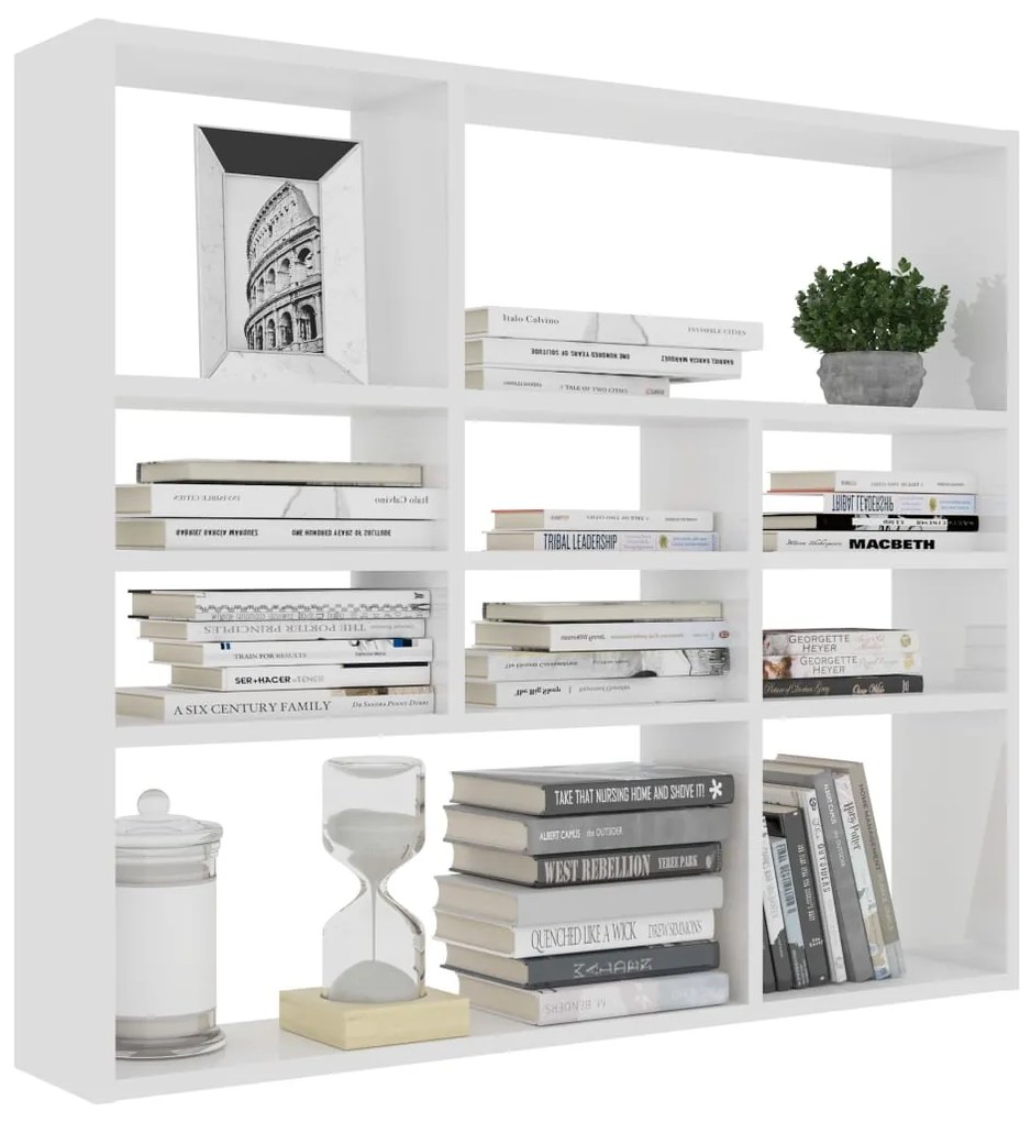 Estante de parede 90x16x78 cm contraplacado branco