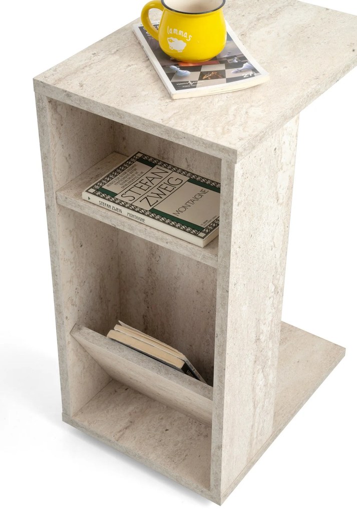Mesa de Apoio Filinta – Travertino – 30x63x40 cm