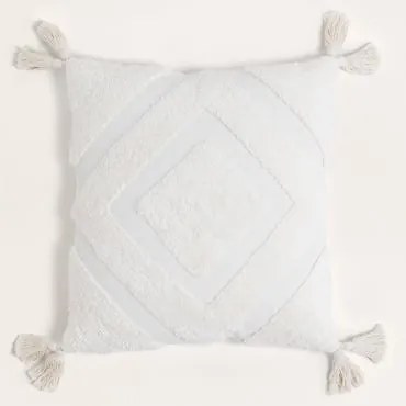 Almofada Quadrada 45x45 Cm Em Algodão Sowyer Branco - Sklum