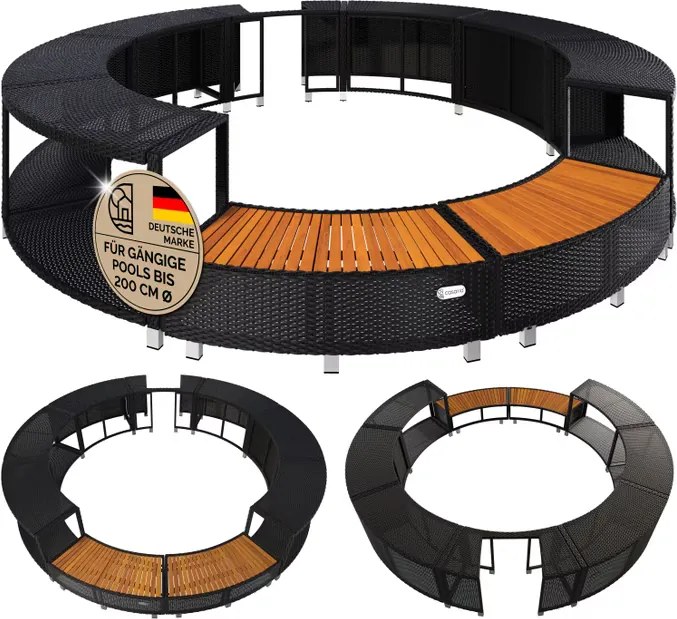 Estrutura de spa em Polyrattan para LAY-Z-SPA da Bestway Preto