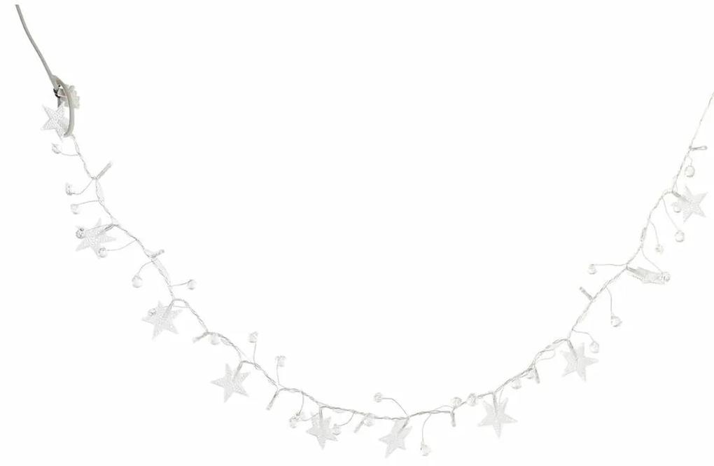 Grinalda de Natal DKD Home Decor Branco Estrelas (4.5 x 2 x 160 cm)