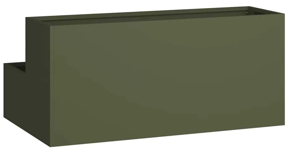 Plantadeira 2-Andares 100x60x45 cm Verde-Azeitado Aço