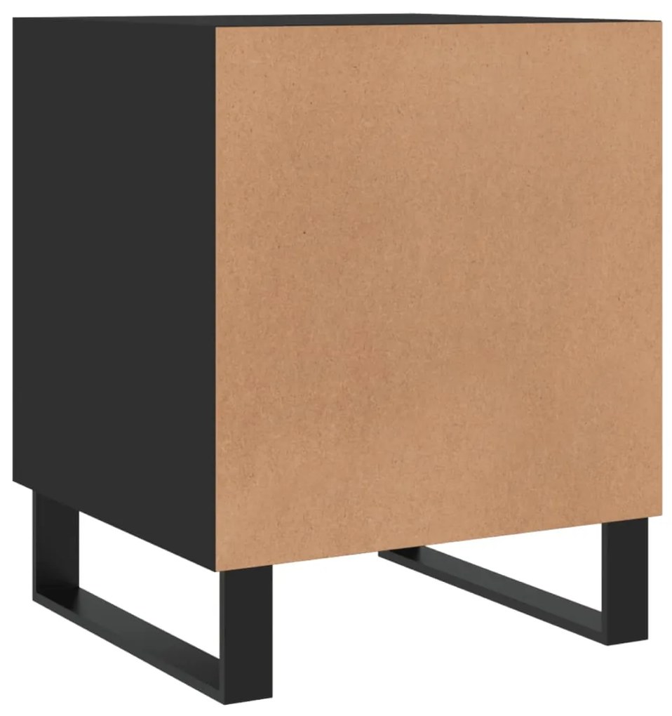 Mesa de cabeceira 2 pcs 40x40x50 cm derivados de madeira preto