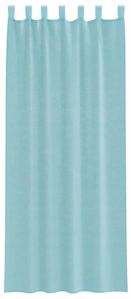 Cortinas de voile com bolsos para varão 2 pcs turquesa