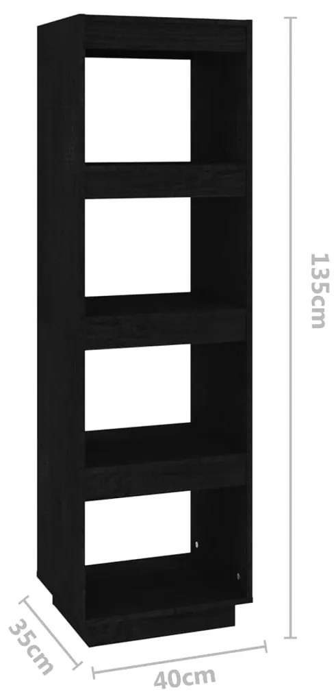 Estante/divisória 40x35x135 cm pinho maciço preto