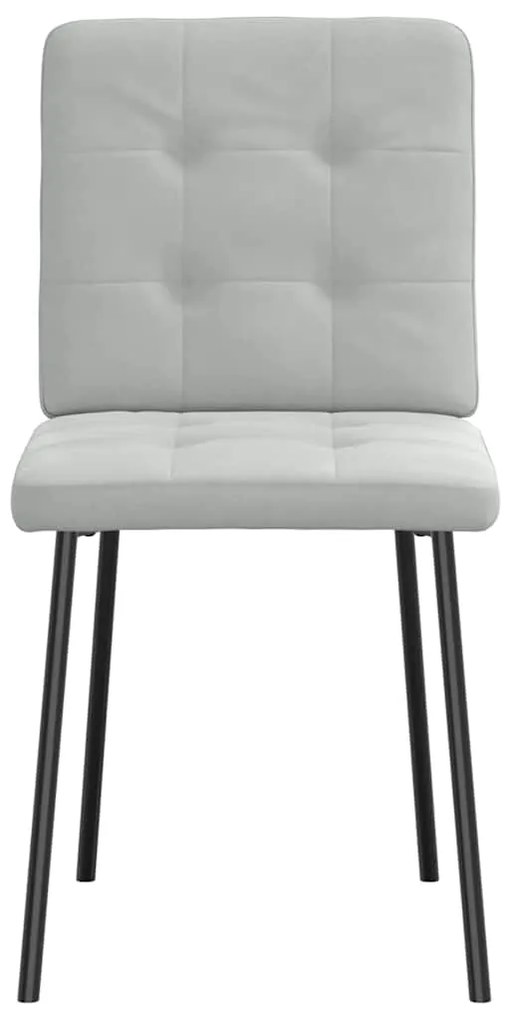 Cadeiras de jantar 6 pcs veludo cinzento-claro
