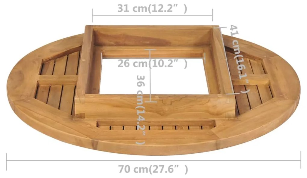 Tampo de mesa para grades de cerveja teca 70 cm