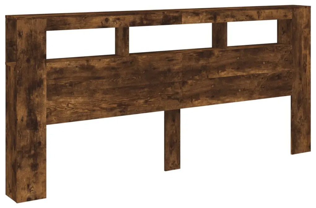 Cabeceira c/ LEDs 220x18,5x103,5 cm carvalho fumado