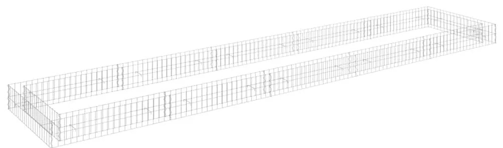 vidaXL Canteiro elevado/cesto gabião 500x100x20 cm aço galvanizado