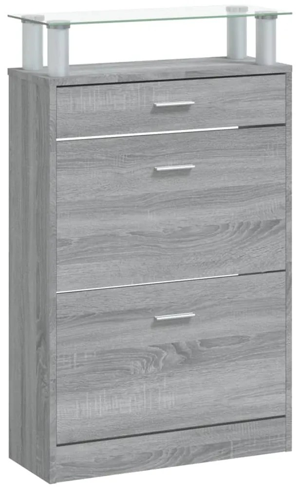 Sapateira 63x24x104 cm derivados de madeira sonoma cinza