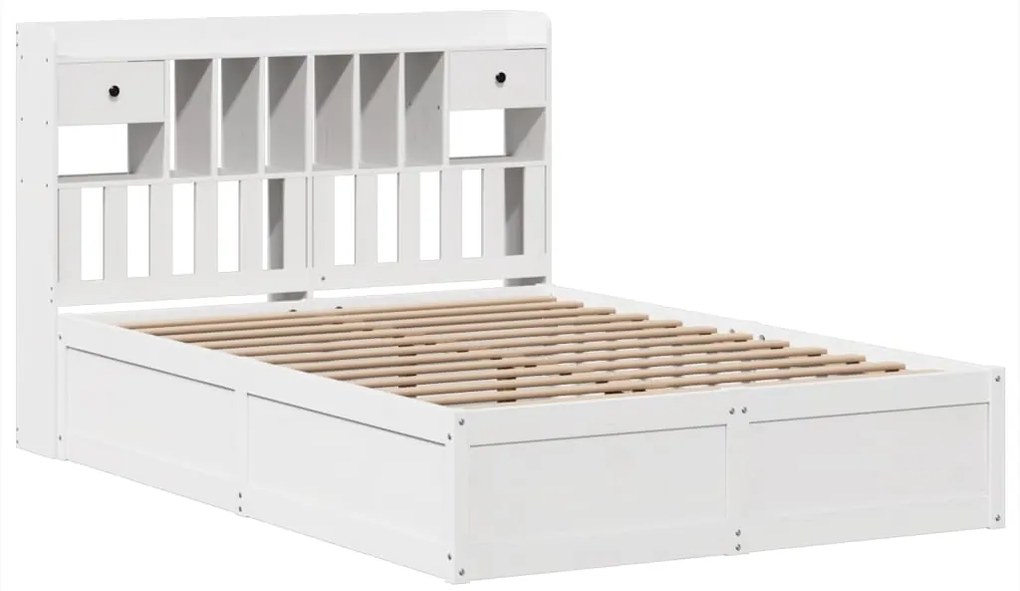 Cama sem colchão 150x200 cm madeira de pinho maciça branco